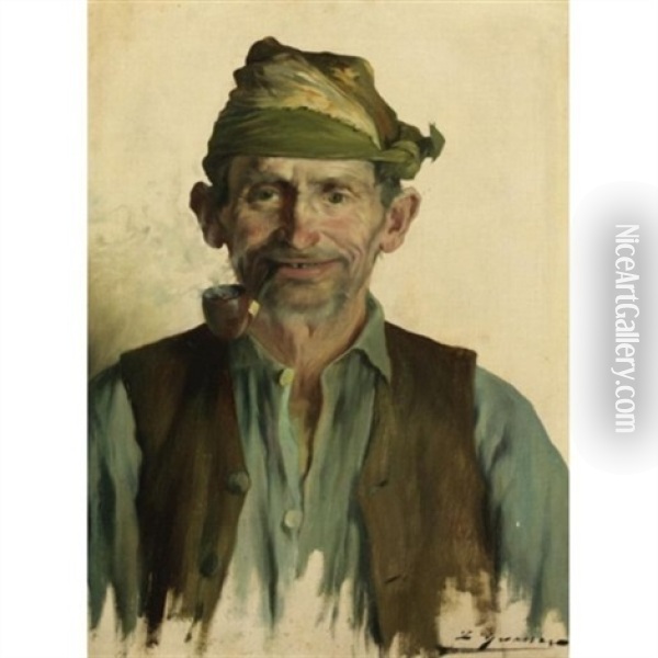 Campesino De Tortosa (man From Tortosa) Oil Painting - Luis Graner y Arrufi