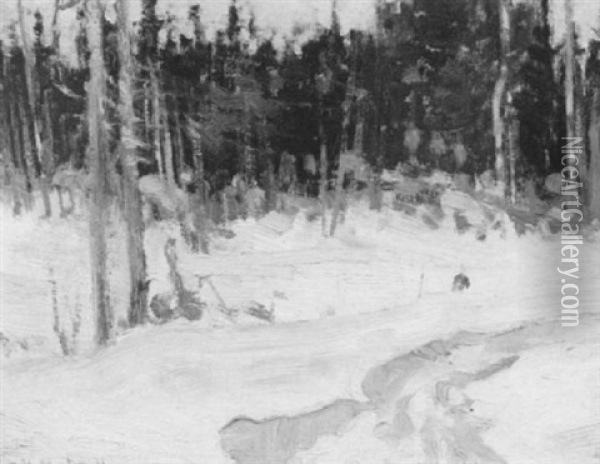Algonquin Park, Winter Oil Painting - James Edward Hervey MacDonald