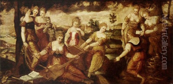 The Nine Muses Oil Painting -  Pozzoserrato