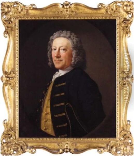 Portrait Of A Naval Officer, Possibly Mr. Sinclair Oil Painting - Allan Ramsay