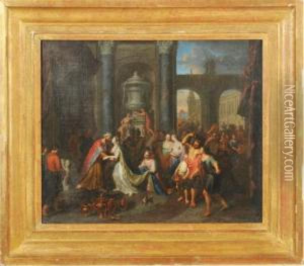 The Meeting Of Solomon And The Queen Of Sheba Oil Painting - Gerard Hoet