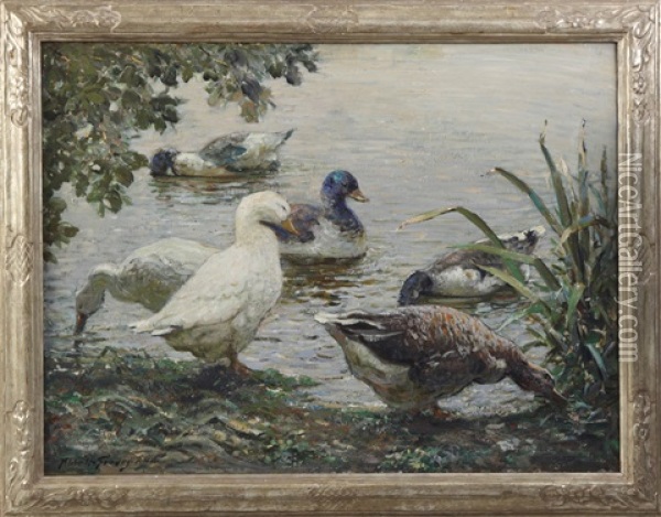 The Duck Pond Oil Painting - Abbott Fuller Graves