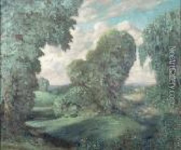 Lush Green Landscape Oil Painting - Everett Lloyd Bryant