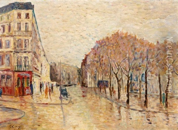 L'automne A Paris Oil Painting - Gustave Camille Gaston Cariot