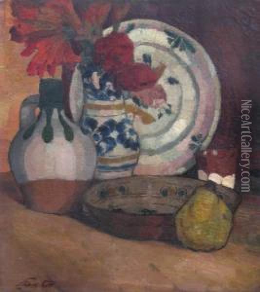 Peasant Ceramics Oil Painting - Francisc Sirato