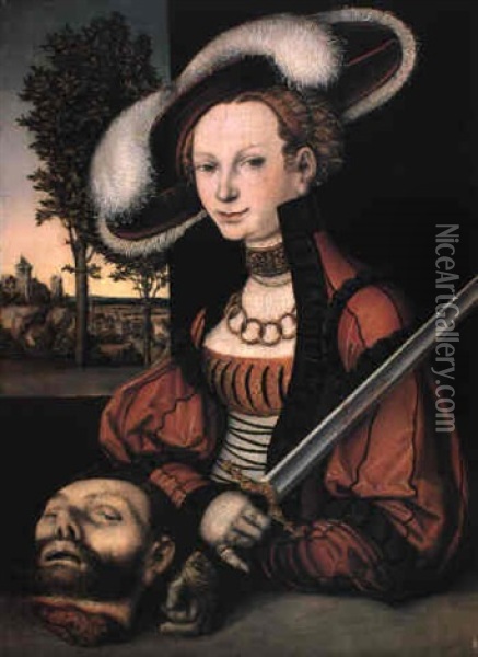 Judith With The Head Of Holofernes Oil Painting - Lucas Cranach the Elder