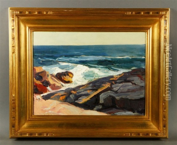 Maine Seascape Oil Painting - Abraham Jacob Bogdanove
