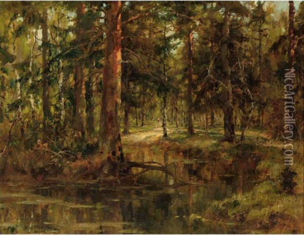Through The Woods Oil Painting - Iulii Iul'evich (Julius) Klever