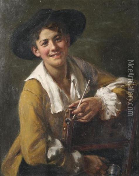 Portrait Of A Young Man Oil Painting - Albert Friedrich Schroder