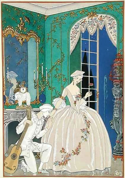 Illustration for 'Fetes Galantes' 2 Oil Painting - Georges Barbier