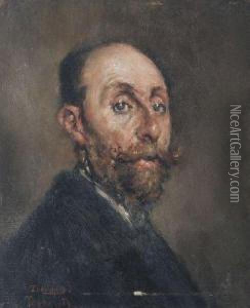 Portrait D'homme. Oil Painting - Stanislas Torrents Y De Amat