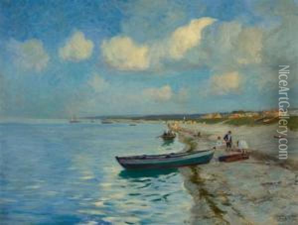 Summer Day On The Beach Oil Painting - Frederick Vezin
