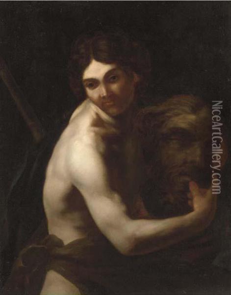 David With The Head Of Goliath Oil Painting - Orazio Riminaldi