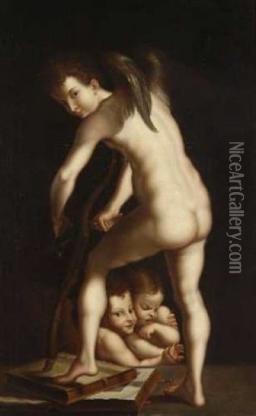 Der Bogenschnitzende Amor Oil Painting -  Parmigianino
