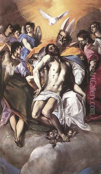 The Holy Trinity 1577-79 Oil Painting - El Greco (Domenikos Theotokopoulos)