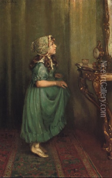 A Pretty Reflection Oil Painting - Franz Melchers