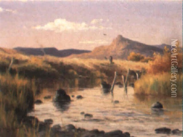 Kamloops In Autumn Oil Painting - Constant Auguste de L' Aubiniere