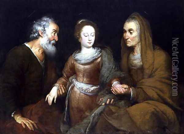 The educating of Maria Oil Painting - Bernardo Strozzi