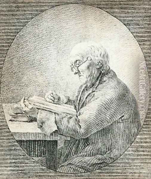 Adolf Gottlieb Friedrich Reading 1802 Oil Painting - Caspar David Friedrich