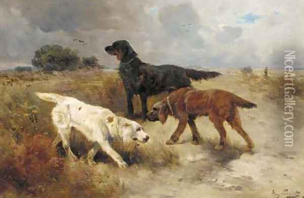 Gundogs Oil Painting - Henry Schouten