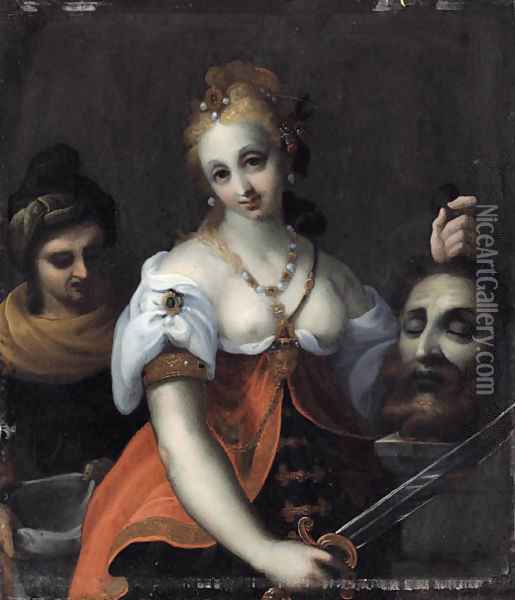 Judith with the head of Holofernes Oil Painting - School Of Prague