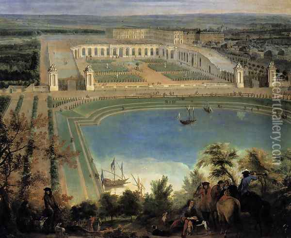 View of the Orangerie (detail) 1688-90 Oil Painting - Jean-Baptiste Martin (Des Batailles)