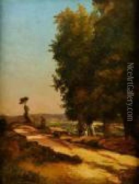 Chemin Pres D'un Bois Oil Painting - Louis Alexandre Cabie