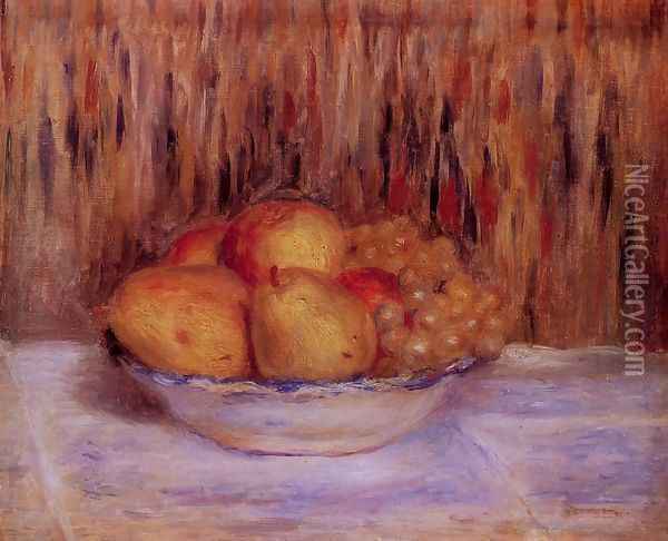 Still Life With Peaches And Grapes Oil Painting - Pierre Auguste Renoir