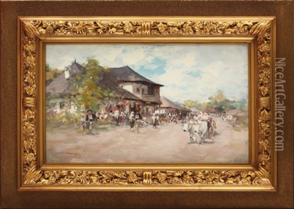 Inn In Rucar Oil Painting - Nicolae Grigorescu