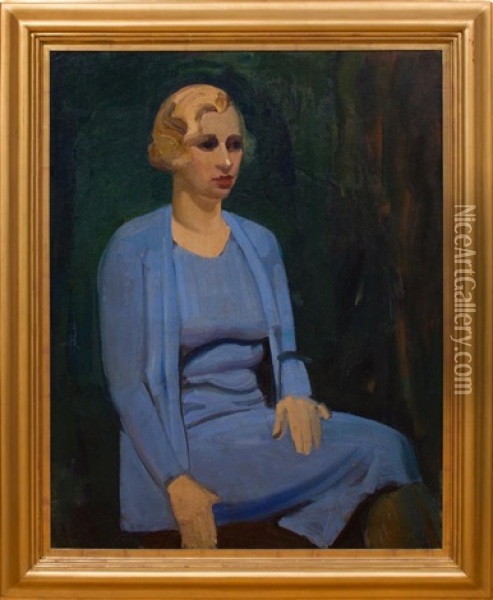 Society Lady Oil Painting - George Benjamin Luks