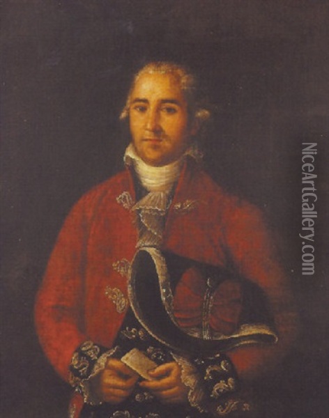 Portrait Of A Spanish Colonial Louisiana Gentleman Oil Painting - Jose Francisco Xavier de Salazar y Mendoza