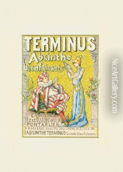 Terminus Absinthe, After Tamagno Oil Painting - Regley De Koenigsegg