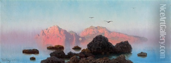 Capri Oil Painting - Friedrich Nerly the Younger