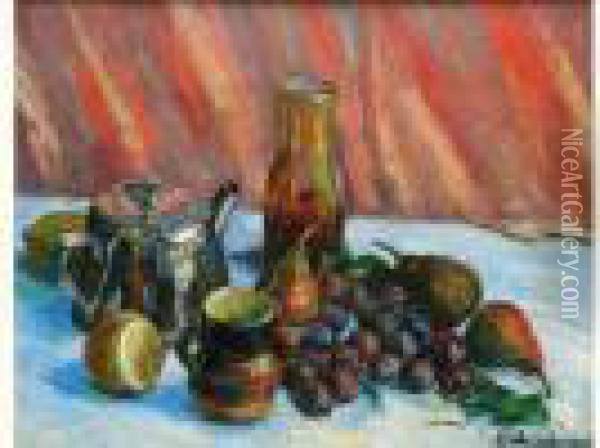 Nature Morte Aux Raisins (ca.1920) Oil Painting - Abraham Weinbaum