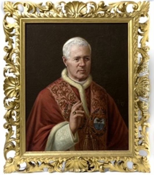 San Pio X Oil Painting - Antonio Gisbert