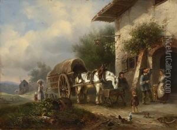 Bauer Mit Pferdegespann Oil Painting - Wilhelm Melchior