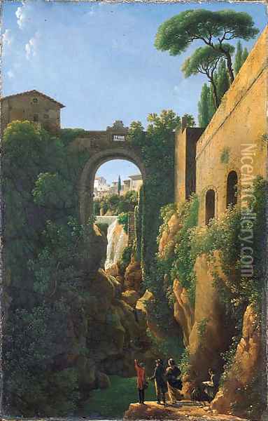 The Ponte Rocco, Tivoli Oil Painting - Jean-Joseph-Xavier Bidauld