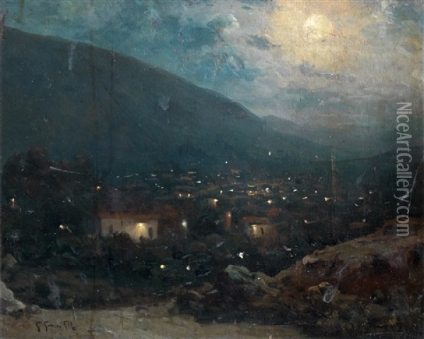 Nocturno Oil Painting - Guillermo Gomez Gil