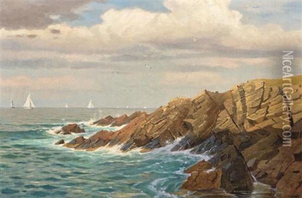 Rocks Off Newport, Rhode Island Oil Painting - William Stanley Haseltine