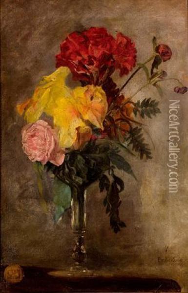 Bodegon De Flores Oil Painting - Emilio Sala y Frances