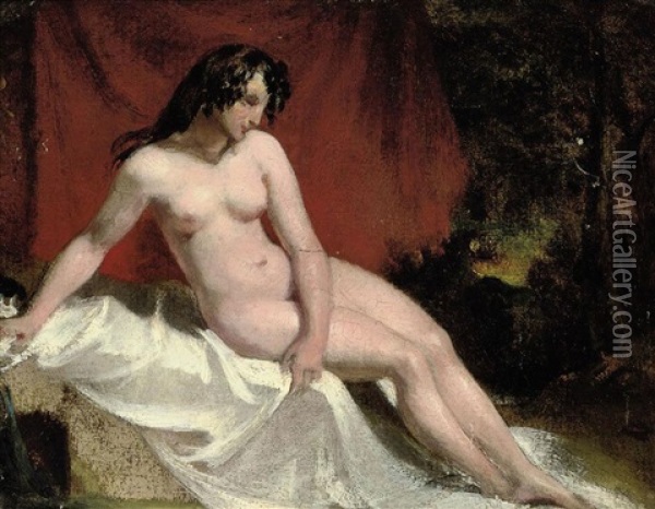 Female Nude (study) Oil Painting - William Etty
