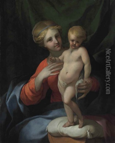 The Virgin And Child Oil Painting - Lubin Baugin