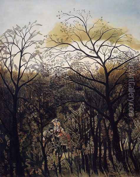 Forest Rendezvous Oil Painting - Henri Julien Rousseau