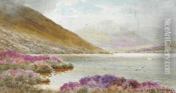 Mountains Of Mourne, Lough Shannagh Oil Painting - Joseph Carey Carey