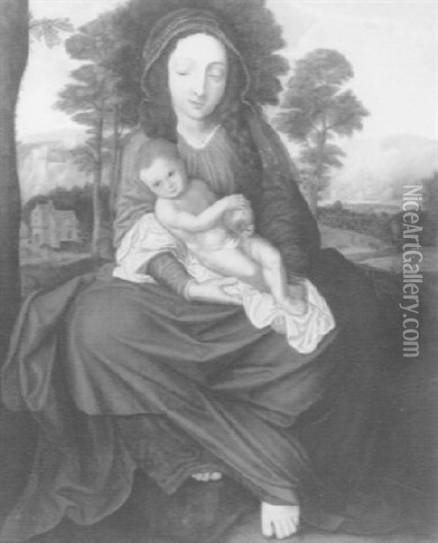 Madonna With The Child Oil Painting - Jan Massys