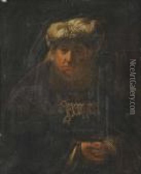 Man In Oriental Costume Oil Painting - Rembrandt Van Rijn
