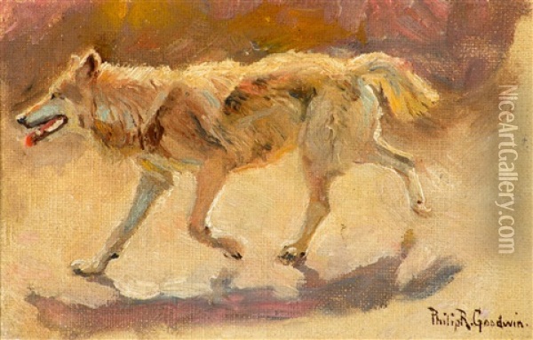 Wolf Oil Painting - Philip Russell Goodwin