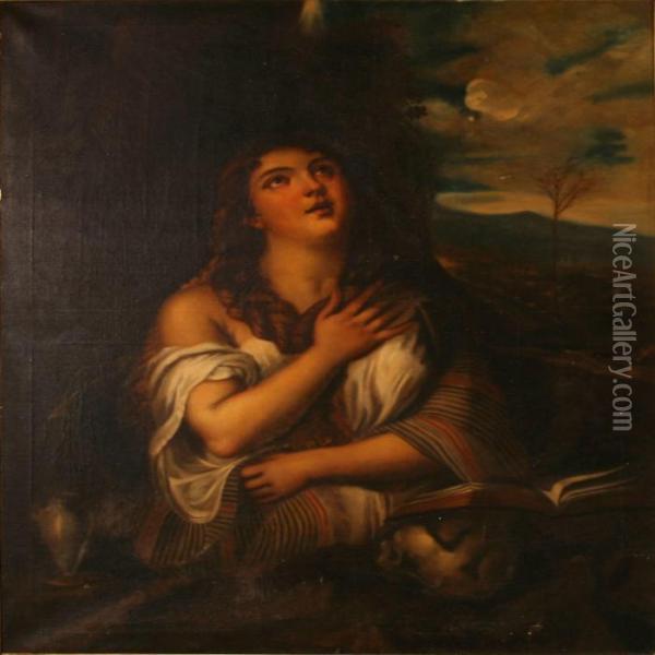 The Penitent Mary Magdalene Oil Painting - Tiziano Vecellio (Titian)