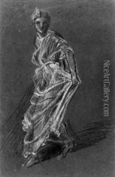 Study Of A Dancing Girl For The Drawing Design For A Picture Oil Painting - Joseph Moore