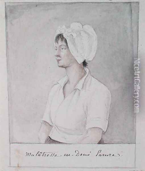 Mulatto Girl Oil Painting - Anne Marguerite Hyde de Neuville
